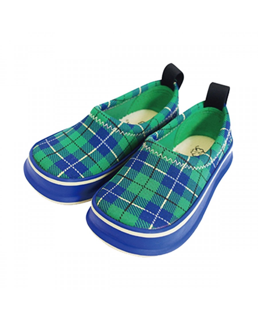 日本SKIPPON─兒童休閒機能鞋 百搭綠格紋